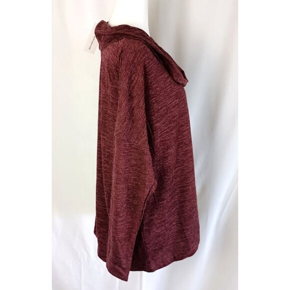NWT Notations Cowl Neck Button Accent Long Sleeve Top Light Burgundy XL - Picture 6 of 8